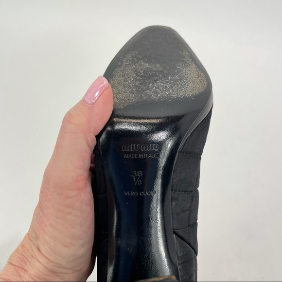 Miu Miu Tall Boots Size 38 1/2 Black - Picture 15 of 16